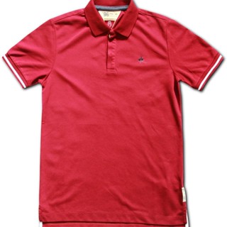 เสื้อยืดโปโล Tx-64 Cotton TC สีแดงเลือดหมู