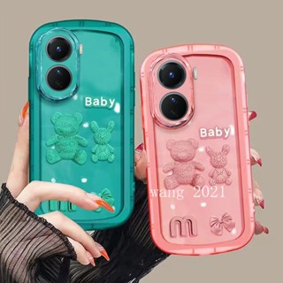 New Phone Case เคส VIVO IQOO Z7 5G / IQOO Z7X 5G New Cute Stereoscopic Bear Doll Bowknot Casing Lens Protection Soft Cover for VIVO IQOOZ7X 5G Phone Cover เคสโทรศัพท