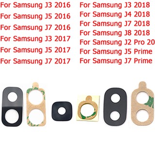 สําหรับ Samsung J3 J5 J7 2016 2017 J4 J8 J2 Pro 2018 / J5 J7 Prime พร้อมกาว ใหม่ กล้อง เลนส์ กระจกด้านหลัง กล้องเลนส์กระจก