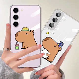 เคสโทรศัพท์มือถือแบบนิ่ม ใส ลาย Capybara สําหรับ Samsung S23 S8 S10 S9 S20 S21 Plus S21 FE S22 Ultra Note 9 10 Plus 20 Ultra 5G