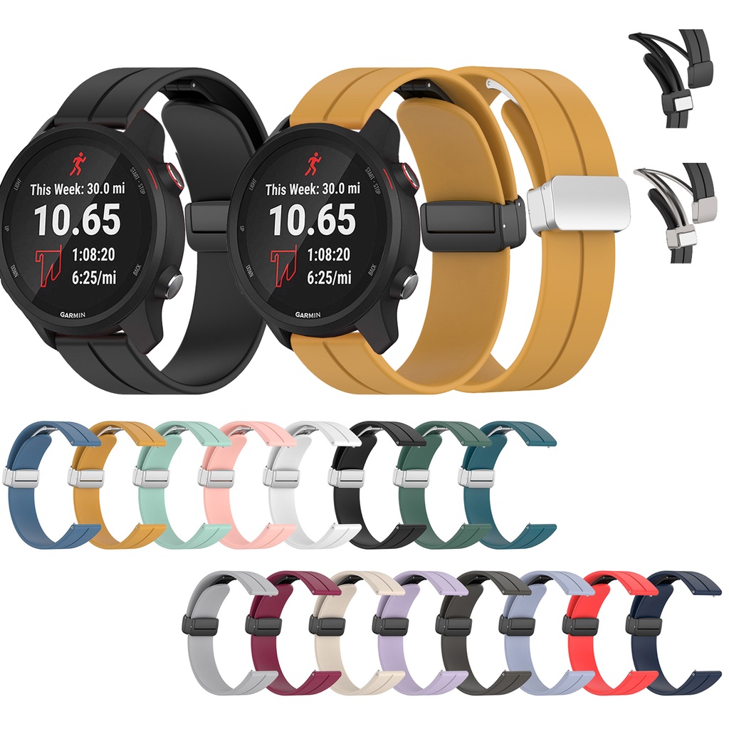 สายนาฬิกาข้อมือซิลิโคน แบบแม่เหล็ก สําหรับ Garmin Vivoactive 6 5 Active 5 Forerunner 645 245 245M 55 158 165 170 70 570 42mm