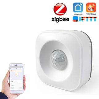 Tuya Powered ZigBee PIR เครื่องตรวจจับอินฟราเรดไร้สาย 360° เซนเซอร์เตือนภัย กันขโมย รักษาความปลอดภัย ควบคุมผ่านแอพ Tuya SmartLife