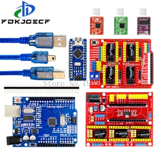 บอร์ดต่อขยายเครื่องแกะสลัก CNC V3 V4 และบอร์ดขยายไดรเวอร์ A4988 DRV8825 สําหรับ Arduino NANO 3.0 UNO R3 พร้อมสาย USB