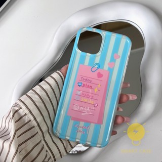 For เคสไอโฟน 14 Pro Max [Tag Blue Stripe] เคส Phone Case For iPhone 14 Pro Max Plus 13 12 Mini 11 For เคสไอโฟน11 Ins Korean Style Retro Classic Couple Shockproof Protective TPU Cover Shell