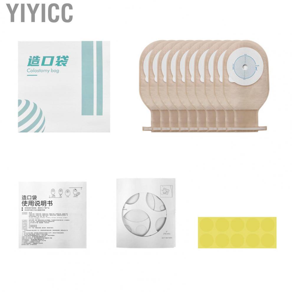 Yiyicc Colostomy Pouch  Clear Scale Nonwoven Lining Ostomy Bag 10Pcs Disposable Translucent Skin Color for Newborn Ileostomy Stoma Care