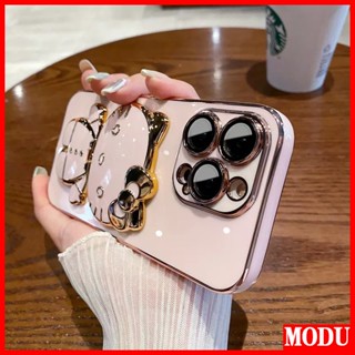 Modu เคสโทรศัพท์มือถือ ลายการ์ตูนแมวน่ารัก 6D หรูหรา พร้อมกระจกแต่งหน้า สําหรับ Infinix Hot 11 11S 11S NFC 9 10 10i 10S 10T 12 12i 9 Play 10 Play 11 Play 12 Play