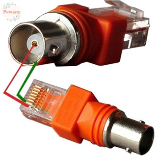 Pewany อะแดปเตอร์เชื่อมต่อสีส้ม Rj45 To Rf Adapter Mount Bnc Female To Rj45 Male/Multicolor สําหรับคอมพิวเตอร์ 1ชิ้น