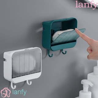 Lanfy ชั้นวางสบู่พร้อมตะขอแบบติดผนังอุปกรณ์เสริมสําหรับห้องครัวห้องน้ําหลากสี