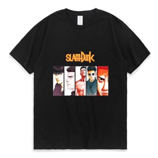 เสื้อยืดสวยๆ อะนิเมะ Slam Dunk พิมพ์เสื้อยืดผู้ชายผู้หญิง 2022 ฤดูร้อนใหม่ผ้าฝ้าย 100% คอกลมแขนสั้นเสื้อทีเชิ้ตวัยรุ่นแฟ