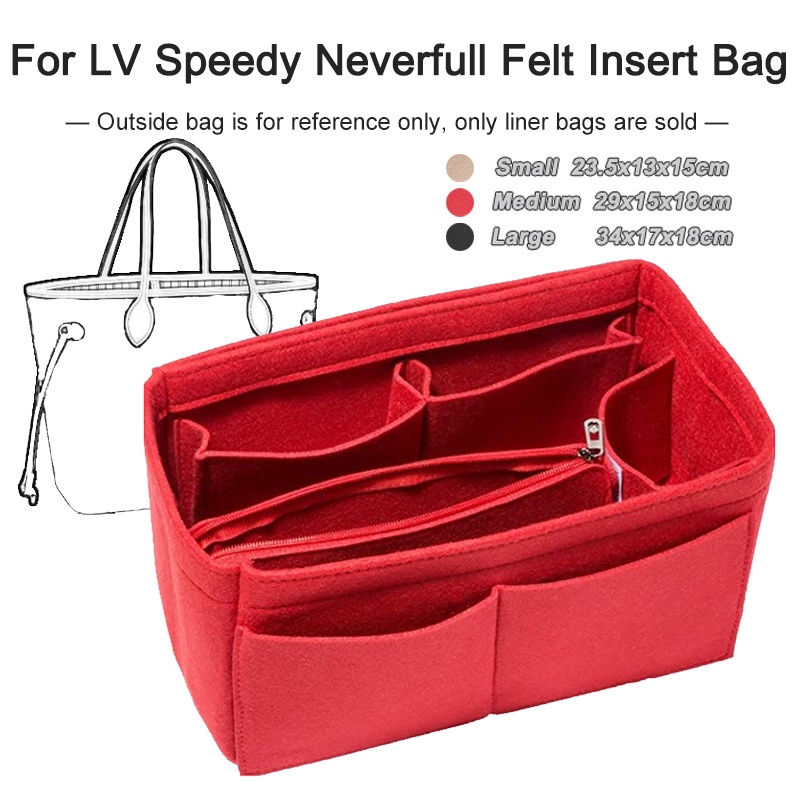 Womens Makeup Organizer Felt ใส่กระเป๋าสําหรับ Speedy Neverfull GM กระเป๋าถือเดินทางและเครื่องสําอาง