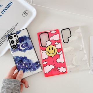 Casetify เคสโทรศัพท์มือถือ TPU กันกระแทก ลายก้อนเมฆ ดาว สําหรับ Samsung S20 s23 S22 S21 Plus S22 Ultra s23