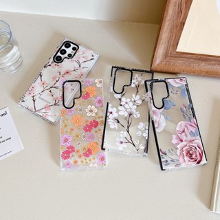 Casetify เคสโทรศัพท์ TPU ลายดอกไม้ แฟชั่น กันตก สําหรับ Samsung S20 S23 S22 S21 Plus S23 Ultra