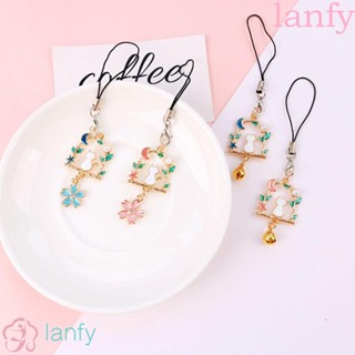 Lanfy จี้ห้อยโทรศัพท์มือถือ รูปตะกร้าแมว ดอกไม้ หรูหรา สําหรับห้อยกระเป๋า