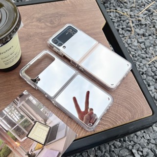 เคสป้องกันโทรศัพท์มือถือ แบบกระจก บาง หรูหรา สําหรับ Samsung Galaxy Z Flip4 Z Flip3 Z Flip4 Z Flip3