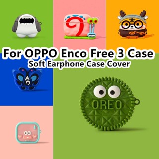 เคสโทรศัพท์มือถือแบบนิ่ม ลายการ์ตูนหอยทาก ฉลาม สําหรับ OPPO Enco Free 3 Enco Free 3