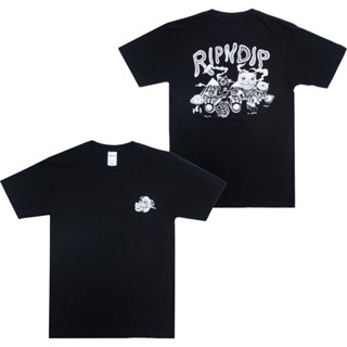 Ripndip เสื้อยืด แขนสั้น ลายแมวนิ้วกลาง แฟนตาซี แฟนตาซี สีเข้ม สําหรับทุกเพศ