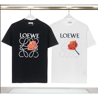 Lwe - เสื้อยืดแขนสั้นลําลอง ทรงหลวม แฟชั่นสําหรับผู้ชาย และผู้หญิง