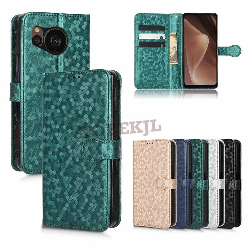 Sharp Aquos Sense7 Case Flip Polka Dot PU Leather Wallet Card Slot Phone Cover Sharp Aquos Sense 7 8