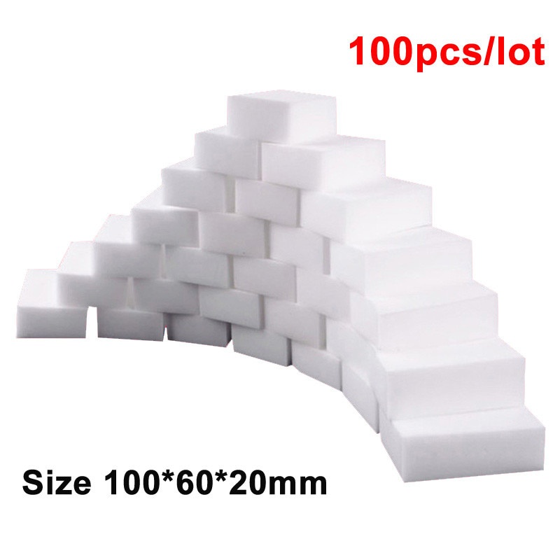 ฟองน้ําเมลามีน ขนาด 100X60X20 มม. สําหรับทําความสะอาดห้องครัว สํานักงาน ห้องน้ํา 100 ชิ้น ต่อล็อต