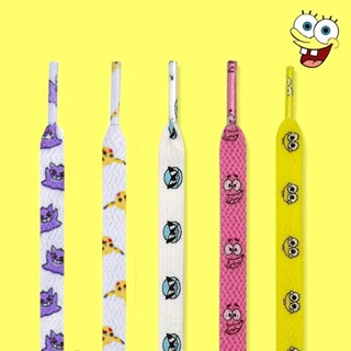 📌1970 Pikachu Pokémon Pokémon SpongeBob Pink White Purple Blue Trend Pattern เชือกผูกรองเท้า