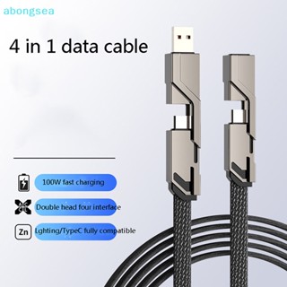 Abongsea 4in1 สายชาร์จ USB C แบบชาร์จเร็ว สําหรับโทรศัพท์มือถือ lighg