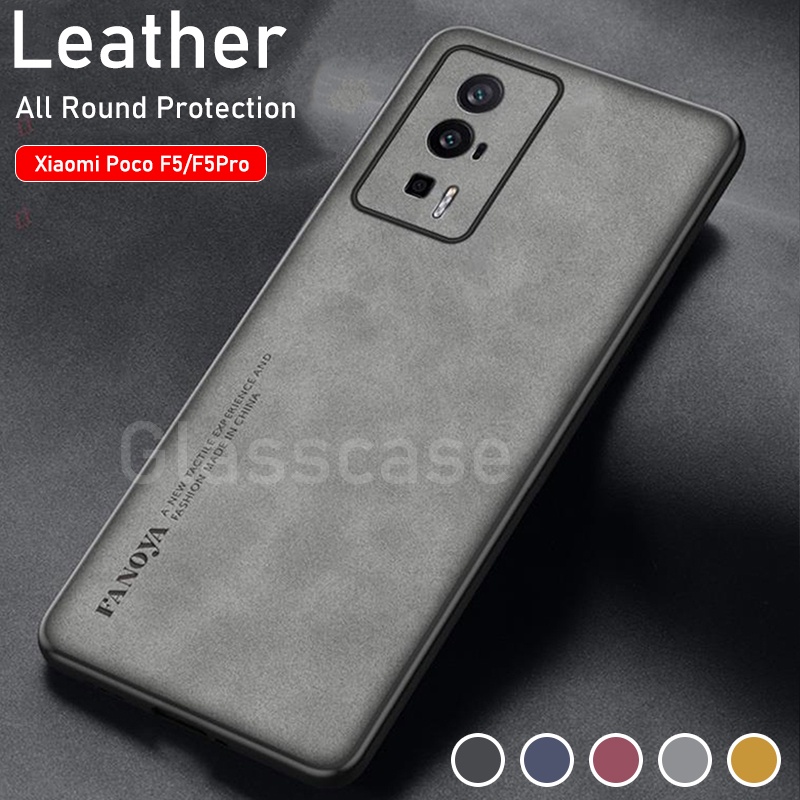 เคสโทรศัพท์มือถือหนังแกะ แบบนิ่ม กันกระแทก ป้องกันเลนส์กล้อง สําหรับ Xiaomi Poco F5 X5 X4 X3 M4 Pro 