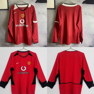 เสื้อกีฬาแขนสั้น ลายทีมชาติฟุตบอล Manchester United 2002 04 06 ชุดเหย้า สไตล์วินเทจ แห้งเร็ว ไซซ์ S-XXL สําหรับผู้ชาย