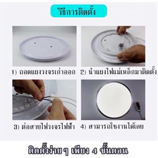 Lighting แผงไฟแม่เหล็ก แผ่นชิปเพดาน ไฟเพดาน วงจรแอลอีดีกลมLED 36W แสงขาว/แสงวอร์ม