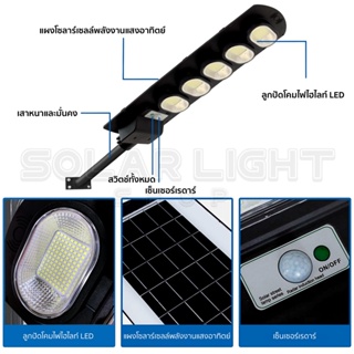 หลอดไฟฟ้า ไฟถนน พลังงานแสงอาทิตย์ Solar Light  ไฟโซล่าเซลล์ 50W 100W 150W 200W 300W ไฟLED แสงสีขาว