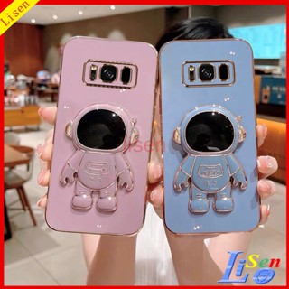 เคส Samsung S8 + S9 Plus S10 Plus Note 8 Note 9 เคสโทรศัพท์มือถือ ลายนักบินอวกาศ พร้อมขาตั้ง สําหรับ YHY