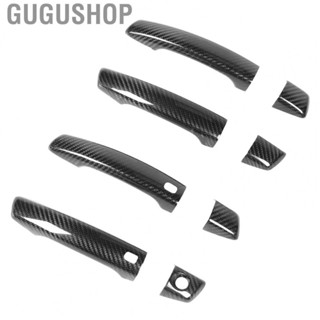 Gugushop Exterior Door Handle Trim  Bright Carbon Fiber Style Car Exterior Door Handle Trim Firm Lightweight  for Vehicle