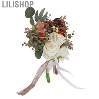 Lilishop Artificial Flower Wedding Bouquet Reusable Artificial Bouquet for Bride for Parties