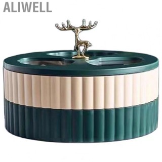 Aliwell Double Layers Dry Fruit Candy Box Elk Dried Fruit Box Divided Snack Serving Tray with Lid