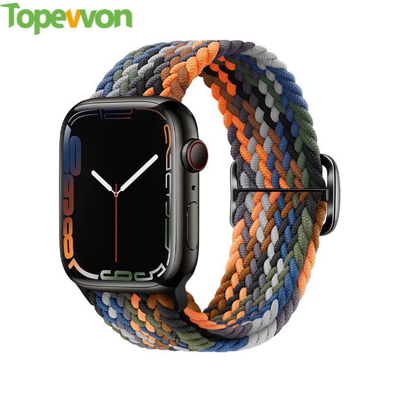 สายนาฬิกาข้อมือไนล่อนถัก ปรับได้ สําหรับ Applewatch iWatch 7 6 5 4 38 40 41 42 44 มม. S8 Ultra