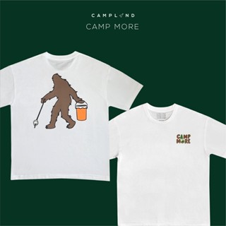 เสื้อยืดผ้าฝ้ายพิมพ์ลายCampland เสื้อยืด Oversize T-shirt Camp more