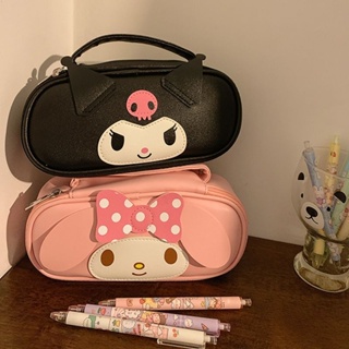 SANRIO กระเป๋าดินสอ ขนาดใหญ่ จุของได้เยอะ ลายการ์ตูน Kulomi Cinnamoroll My Melody สําหรับใส่เครื่องเขียนนักเรียน