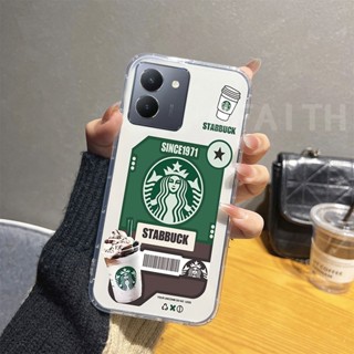 พร้อมส่ง เคสโทรศัพท์มือถือนิ่ม แบบใส กันกระแทก ลาย Starbucks Coffee สําหรับ VIVO Y27 Y36 Y78 Y02t 5G 4G Y27 Y36