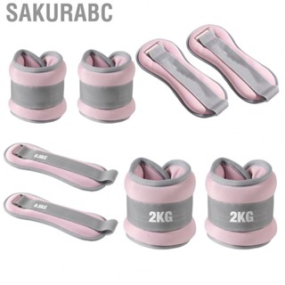 Sakurabc 2pcs Hand Tied Sandbag Adjustable Strap Hook and Loop Strength Training Ankle Sandbag for Dance