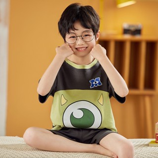 Summer new Cyclops cotton childrens short-sleeved pajamas Cute cartoon childrens home clothes