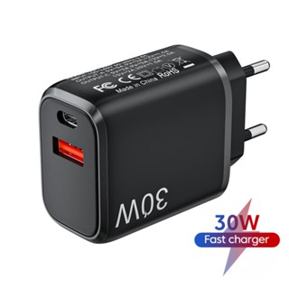 อุปกรณ์ชาร์จโทรศัพท์มือถือ PD30W Type C PD QC3.0 แบบชาร์จเร็ว พอร์ต USB แบบพกพา