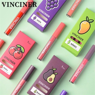 Vinciner3ผลไม้ Lip Glaze ชุด Foggy Matte Non-Stick Cup Lasting Moisturizing Lip Gloss Nuuo