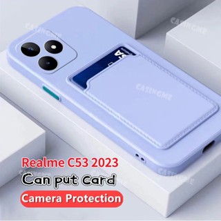 เคสซิลิโคนนิ่ม พร้อมช่องใส่บัตร สําหรับ Realme C53 Realme C53 C55 C 53 55 53C REALMEC53 5G 2023