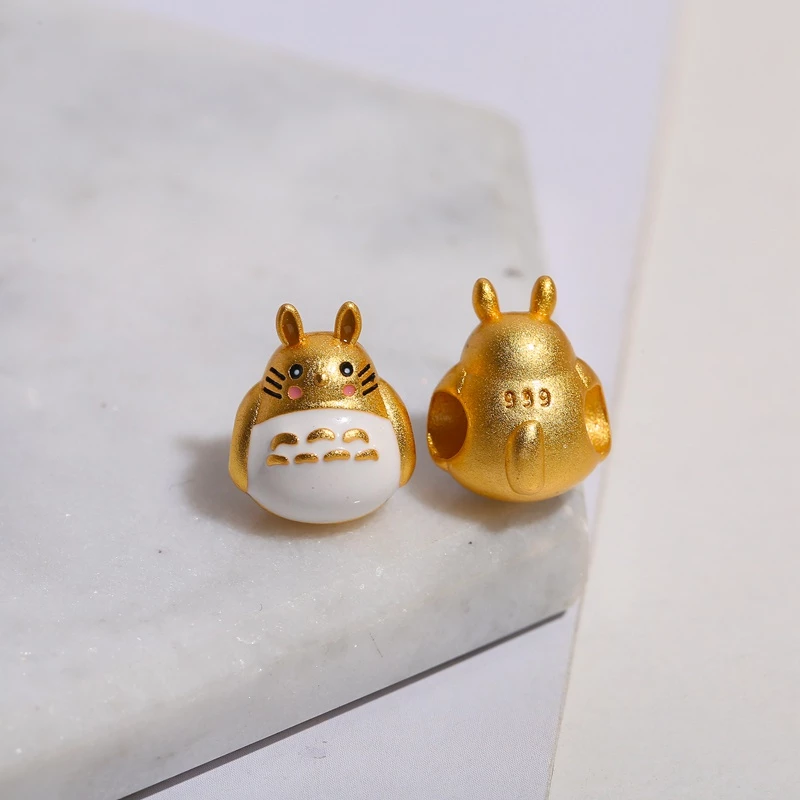 ลูกปัดทองแดงลายโตโตโร่ รูขนาดใหญ่ สำหรับทำเครื่องประดับ DIY thumbnail 4
