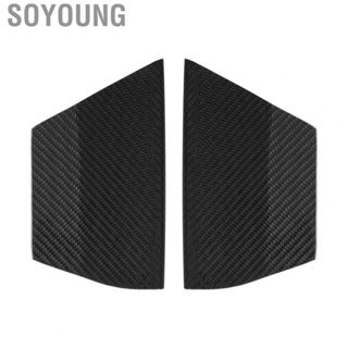 Soyoung 2pcs Front Grille Side Cover Trim Carbon Fiber Replacement for Ford Mustang Shelby 2015-2021