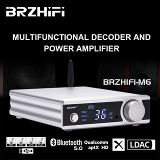 Brzhifi M6 HiFi เครื่องขยายเสียงสเตอริโอ LDAC บลูทูธ 5.0 MA12070 พร้อมแอมป์หูฟังซับวูฟเฟอร์ USB OPT COAX DAC