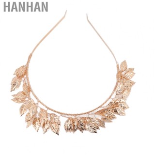 Hanhan 15X16cm Baroque Metal Leaves Hair Hoop Hand Woven Bridal Headband Alloy Leaf Crown Hair Accessories