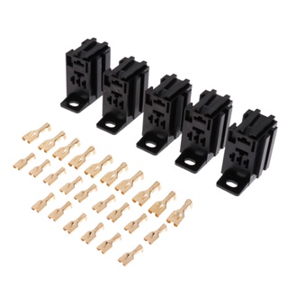 ⚡READYSTOCK⚡Relay Sockets Car 5-Pin 35*35*35mm With 25pcs Copper Terminals 12V/24V