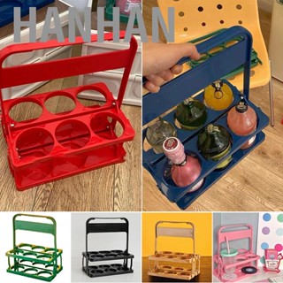 Hanhan Portable Beer Bottle Rack Pure Color Foldable  Storage Rack Picnic Beer Handle