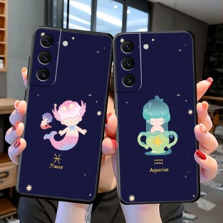 เคสโทรศัพท์มือถือ TPU นิ่ม ลายกลุ่มดาวสิบสองกลุ่มดาว สีดํา สําหรับ Samsung Galaxy A53 A52 A32 A30 A23 A22 A21S A80 A73 A72 A71 A70 A60 A54 A51 A50 A42 A34 A33 A14 A10 4G 5G