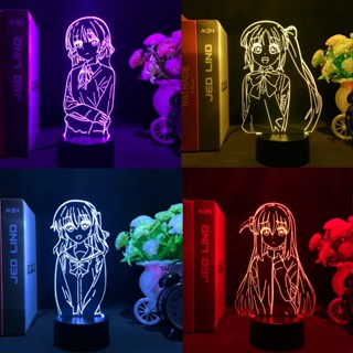 Sq2 โคมไฟกลางคืน LED รูปการ์ตูนอนิเมะ Bocchi The Rock 3d ชาร์จ USB สําหรับตกแต่งบ้าน ของขวัญวันเกิด